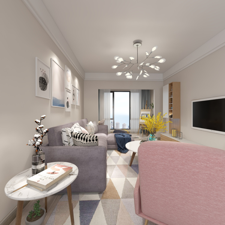 50平北歐極簡一居 龍軍花園王女士雅居實(shí)景圖賞析